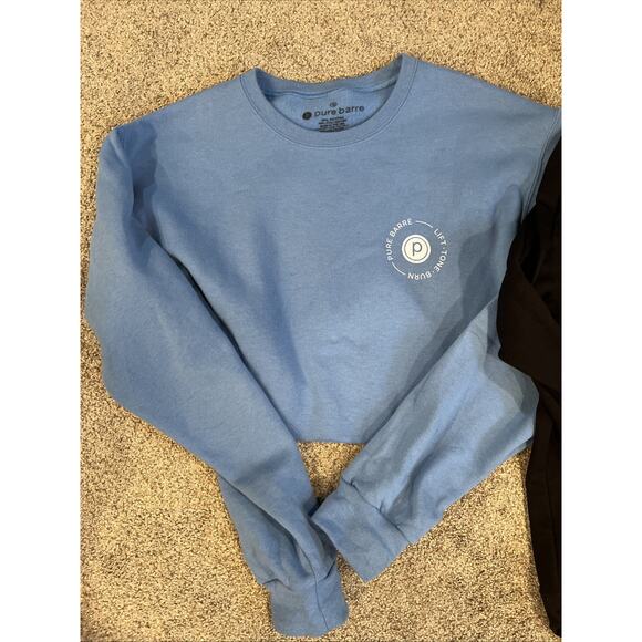 LOT of 2 Pure barre Sweatshirt Size Small XS Cotton Logo Studio Crewneck - Picture 2 of 7